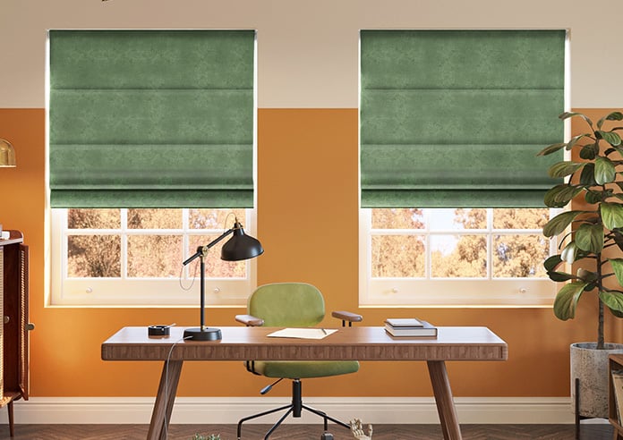 Florence Faux Suede, Hunter Green - Motorised Roman Blind - Image 3